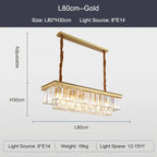 Black Gold Crystal Ceiling Chandelier: Modern LED Pendant Light for Luxe Living Spaces