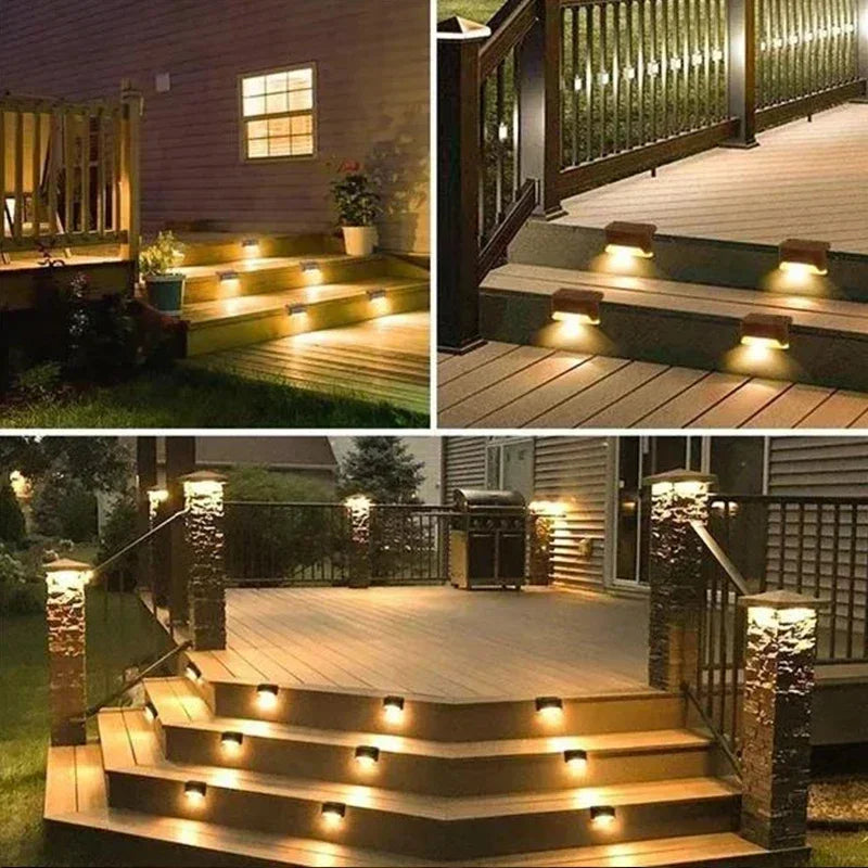 Solar Deck Lights: Waterproof LED Outdoor Step Lights for Railing Stairs and Pathway