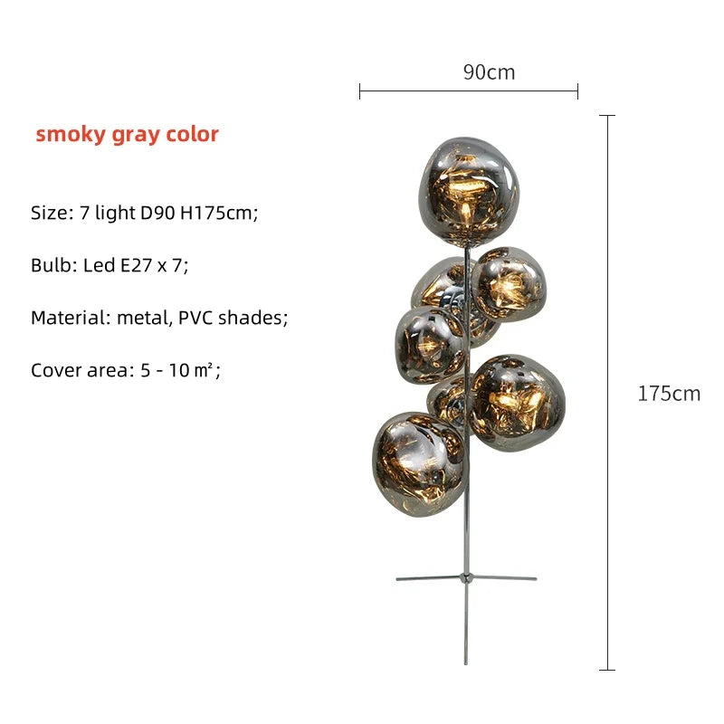 Nordic 7-Light E27 LED Floor Lamp for Living Room Decor