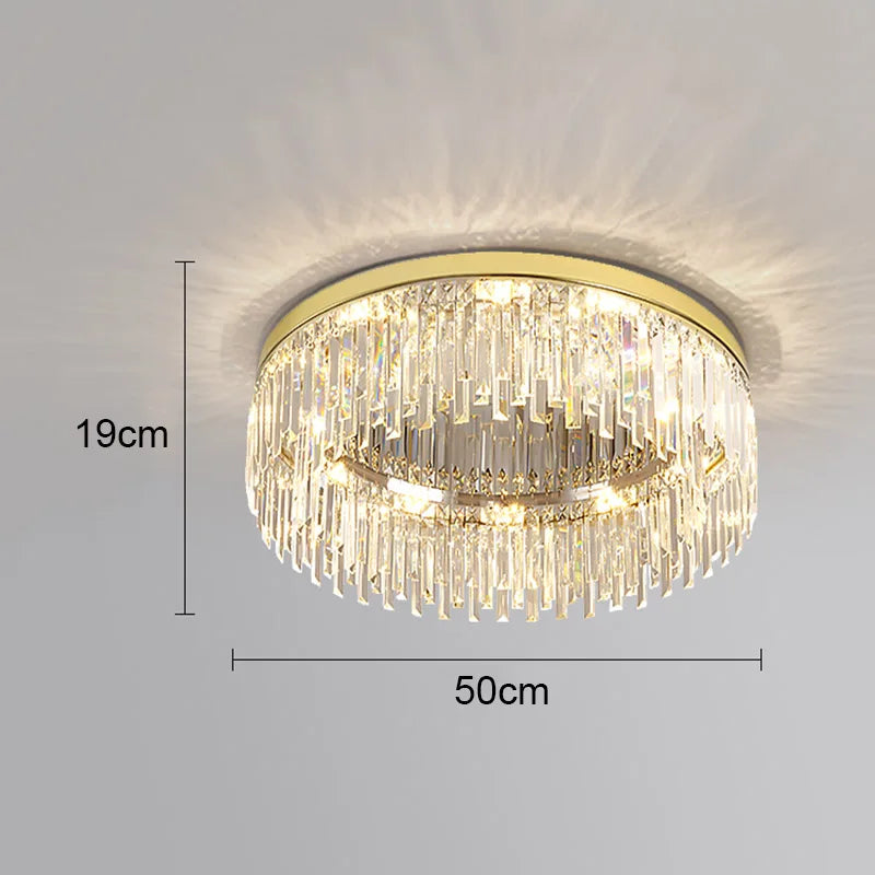 Crystal Ceiling Lamp: Modern Minimalist Light Luxury for Home Indoor Lighting
