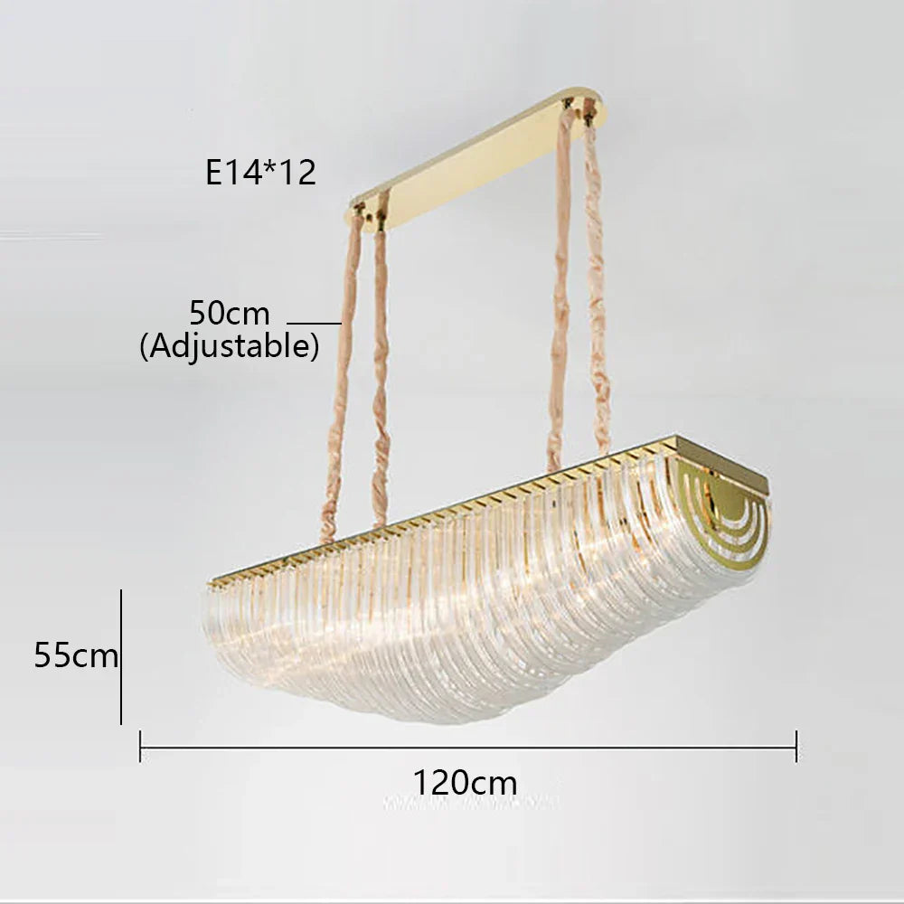 Modern Nordic Glass Tube Chandelier for Living Room Bedroom Restaurant Lighting