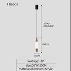 Modern Duplex High-rise LED Chandelier in Black Gold