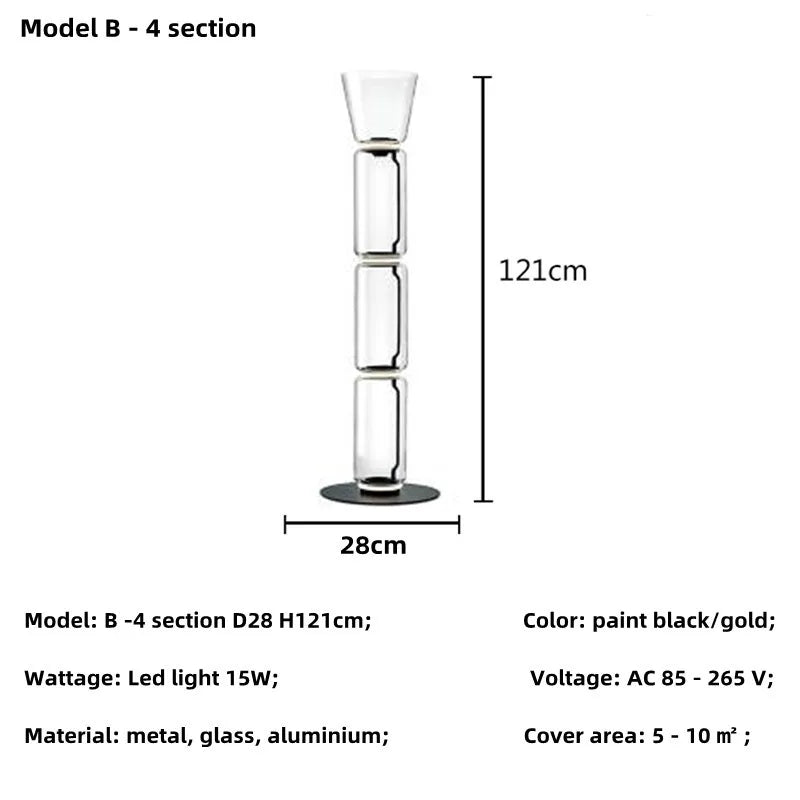 Glass Shade LED Floor Lamp - Modern Nordic Minimalist Design for Home Decor