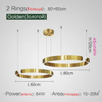 Stainless Steel Semicircle Chandelier for Modern Living Room & Dining Area