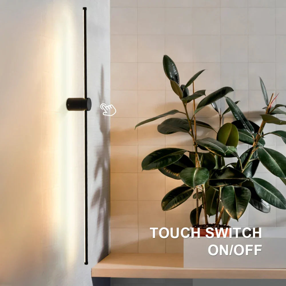 Modern LED Wall Lamp with Touch Switch, 350° Rotation for Bedroom and Living Room