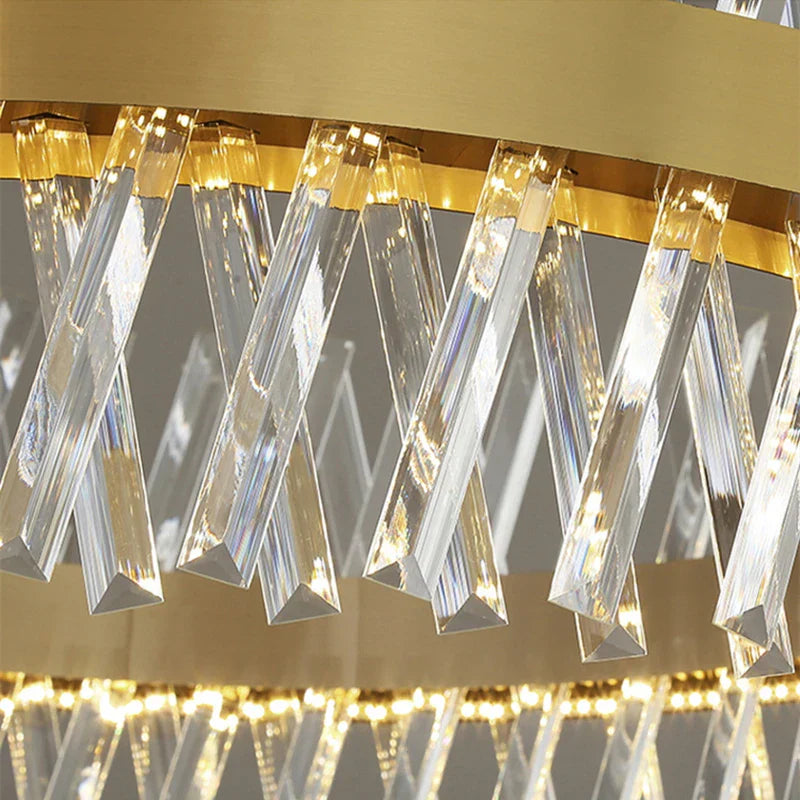 Modern Gold Crystal Ceiling Chandelier for Luxury Living Spaces