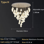 Magnolia Chandelier: Luxury Adjustable Pendant Light for Staircase, Restaurant, Bedroom