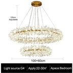 Luxury Crystal Chandelier LED Ceiling Light for Modern Living Room & Bedroom
