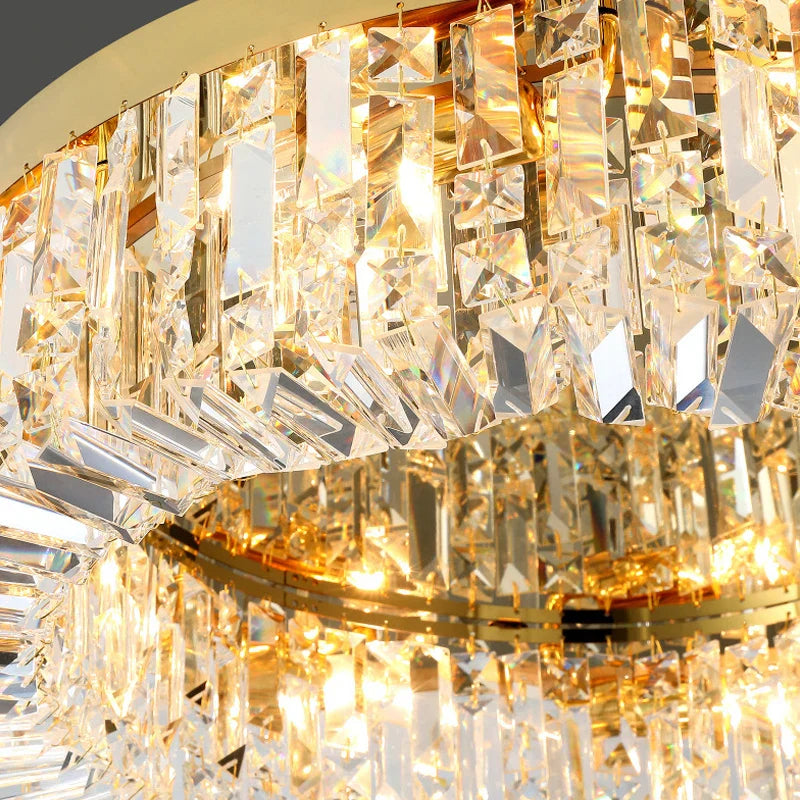 Elegant Gold Crystal Chandelier Ceiling Light for Luxury Home Decor