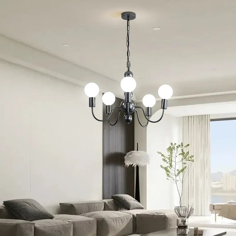 Sphere Chandelier: Modern Medieval Style Pendant Lighting for Living Room and Bedroom