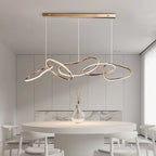 Rose Gold LED Chandeliers: Modern Rings Lighting for Living, Dining, Kitchen - Luminaire