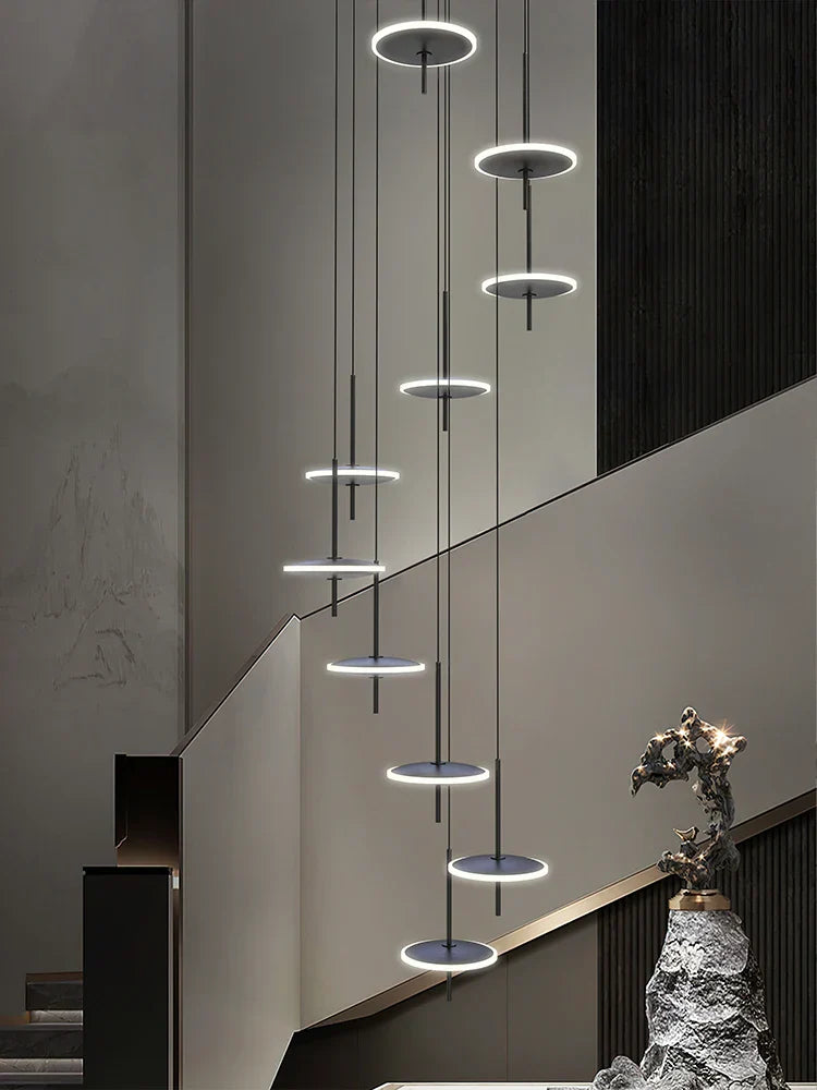 Nordic Black Gold Chandeliers LED Hanging Lamps Acrylic Suspension Loft Pendant Lights