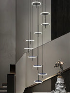 Nordic Black Gold Chandeliers LED Hanging Lamps Acrylic Suspension Loft Pendant Lights