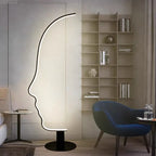 Modern Human Face Art Floor Lamp: Creative Nordic Design for Living Room, Bedroom.