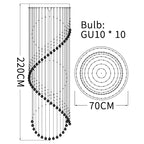 Modern Crystal Chandelier: Large LED Staircase Ball Lustre Light for Living Room & Lobby