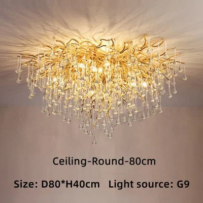 Luxury Crystal Ceiling Chandelier for Modern Living, Dining, Bedroom, and Hotel Hall Decor