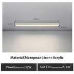 Black Linear LED Ceiling Light for Aisle, Bedroom, Dining, Living Room – Minimalist Design