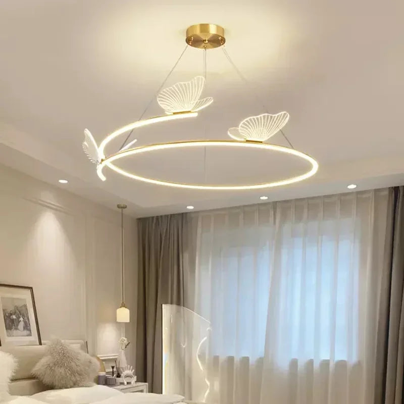 Modern Butterfly Chandelier Minimalist LED Pendant Light for Home Decoration