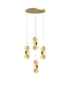 Gold Crystal Chandeliers LED Pendant Lamp for Modern Living Spaces