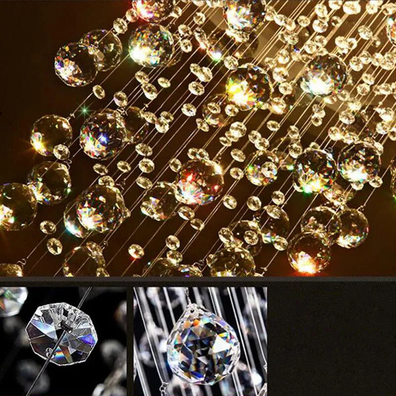 Oval Crystal Chandeliers for Living Room and Bar Lighting