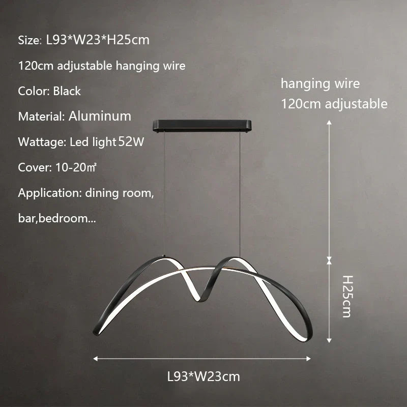 Modern Copper LED Chandelier for Dining Room and Bedroom Lighting