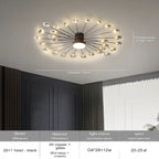 Copper Fireworks LED Ceiling Chandelier for Modern Bedroom and Living Room Decor