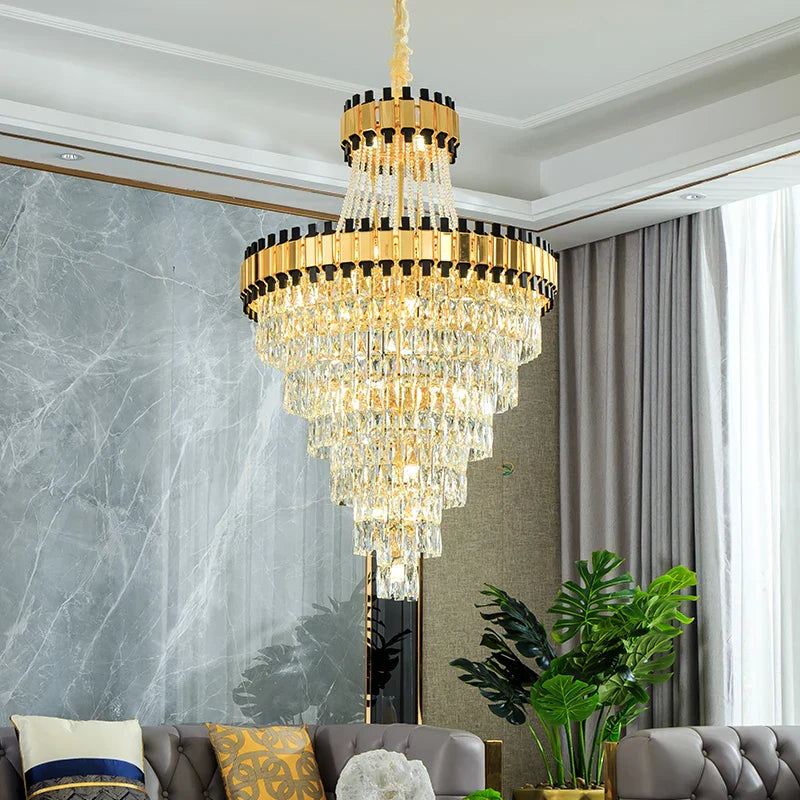 Crystal Chandelier: Modern Luxury for Duplex Villa, Hotel, Club, and Banquet Hall