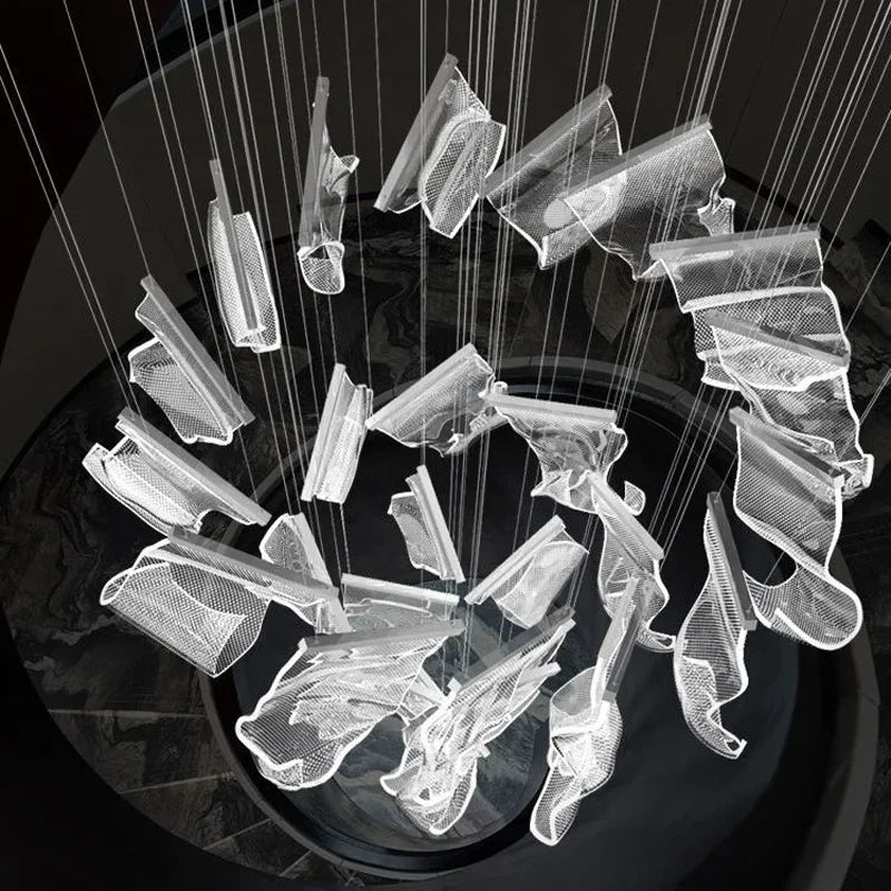 Modern LED Chandelier: Adjustable Hanging Lamp for Dining Living Room Staircase Lighting