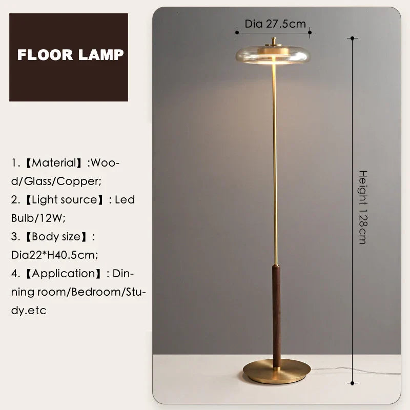 Gold Lustre Glass Mushroom Table Lamp for Bedroom Living Room Study