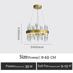 Luxury Crystal Dimmable Round Chandelier - Glossy LED Lighting