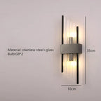 Clear Crystal LED Wall Lamp Stainless Steel Sconces