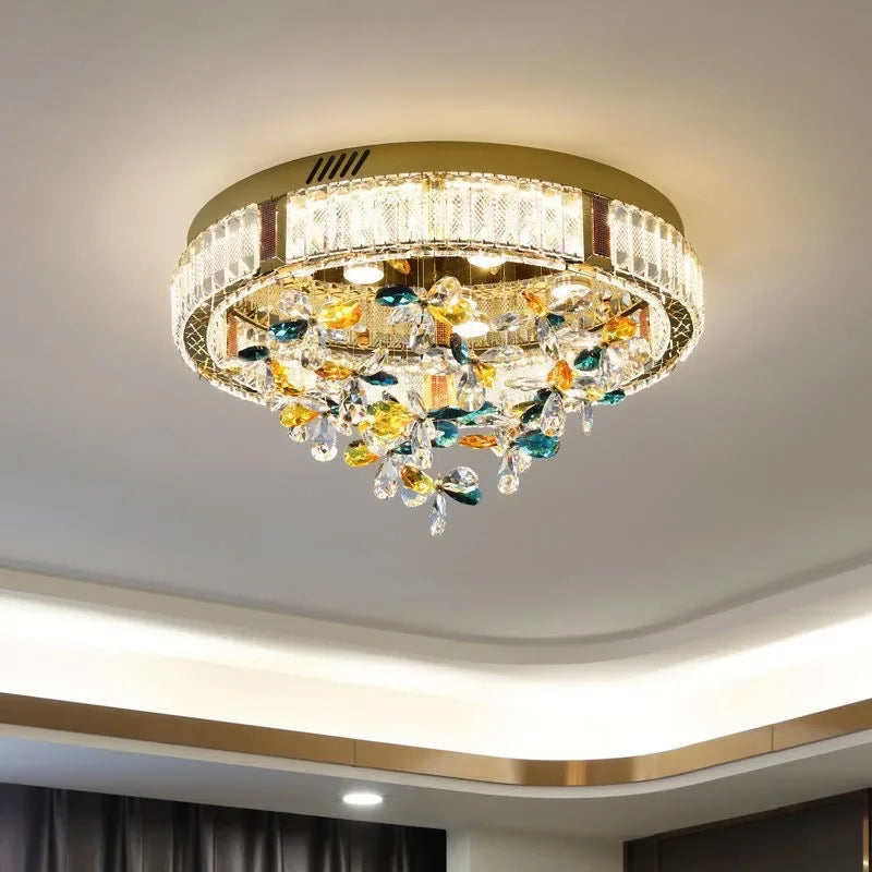 Crystal Flower LED Ceiling Light - Modern Home Decor.