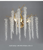 Modern Gold Aluminium Crystal Chandelier LED Pendant Light Fixture