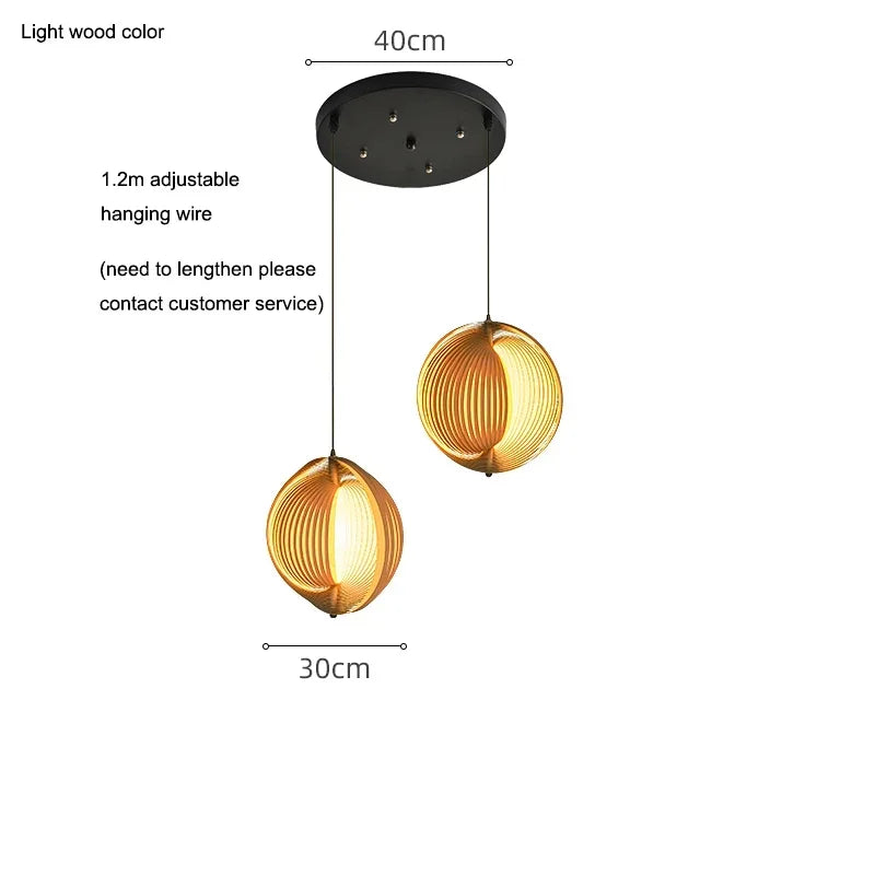 Wabi Sabi Wooden LED Pendant Lights for Home Decor and Lighting