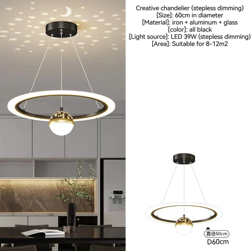 Modern Nordic Indoor LED Starry Sky Ceiling Chandelier