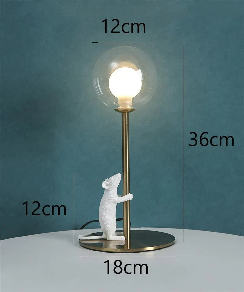 Resin Mouse Table Lamp LED Desk Light Modern Decorative Stand Lighting Fixtures
