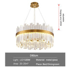 Gold Crystal Ceiling Chandelier | Luxury Indoor Lighting for Living & Dining Room