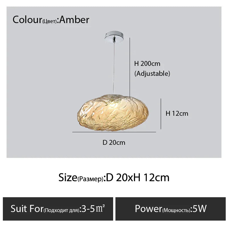 Glass Cloud Chandelier LED Pendant Lamp for Villa Staircase & Hotel