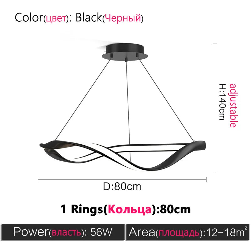 Modern LED Living Room Chandelier Creative Nordic Hall Lamps