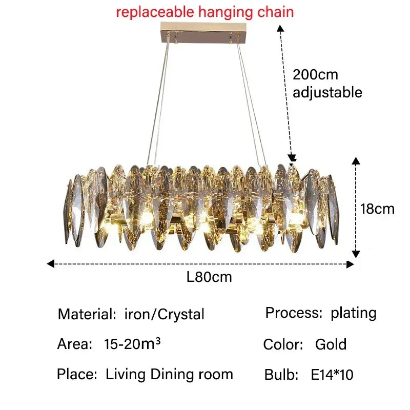 Luxury LED Chandelier: Modern Crystal Ceiling Lights for Home Decor