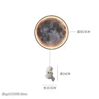 Moon Astronaut LED Wall Lamp for Bedroom, Children's Room, and TV Background