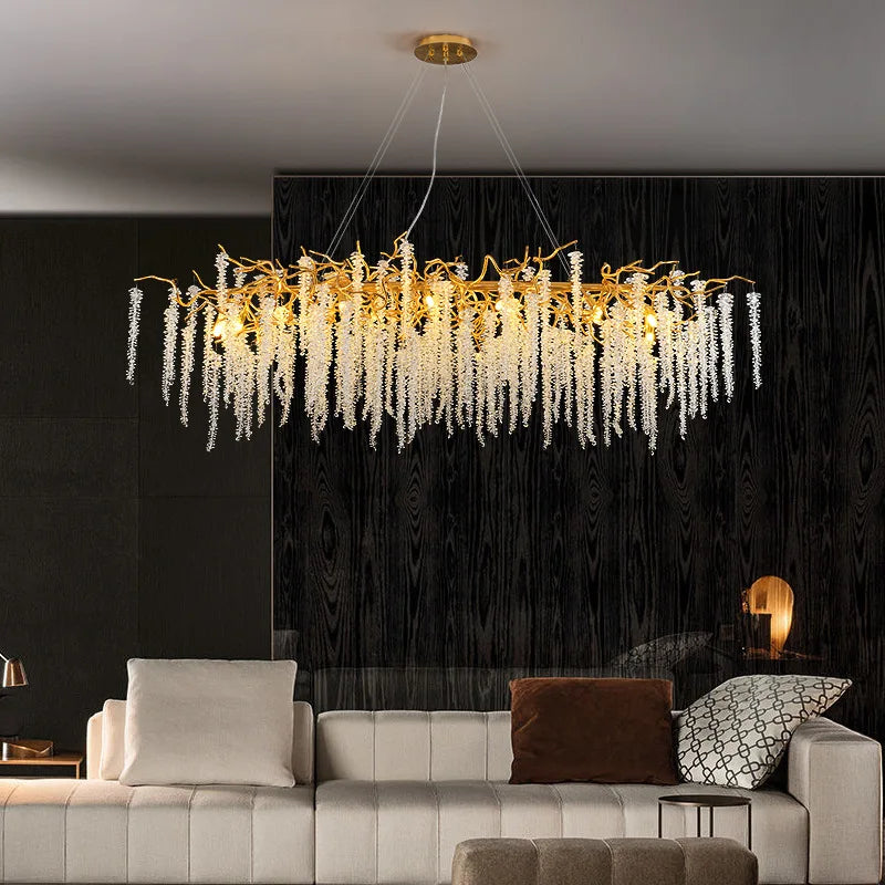 Crystal Tassel Ceiling Chandelier for Luxurious Home Decor