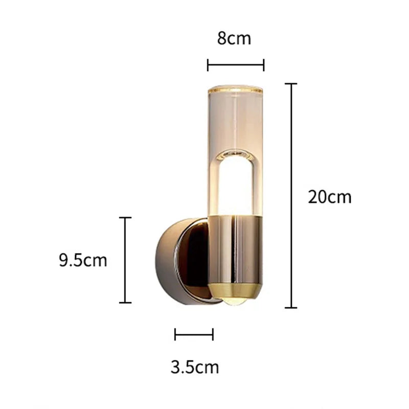 Rotatable Transparent Wall Lamp for Modern Minimalist Bedroom & Living Room