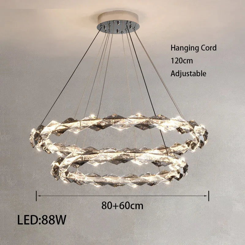 Modern Crystal LED Ceiling Chandelier Light Set for Stylish Indoor Lighting