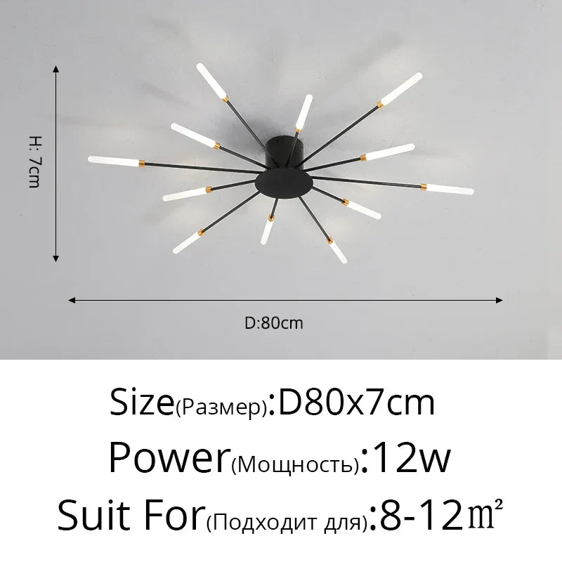 Modern Led Chandelier Fixture for Living Room Bedroom, Creative Ceiling Lamp
