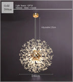 Dandelion Chandelier LED Sparkle Ball Crystal Lighting for Restaurant & Living Room