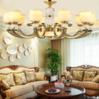 Luxury Natural Jade Chandelier for Duplex Villa and Restaurant, Guangdong Lamps
