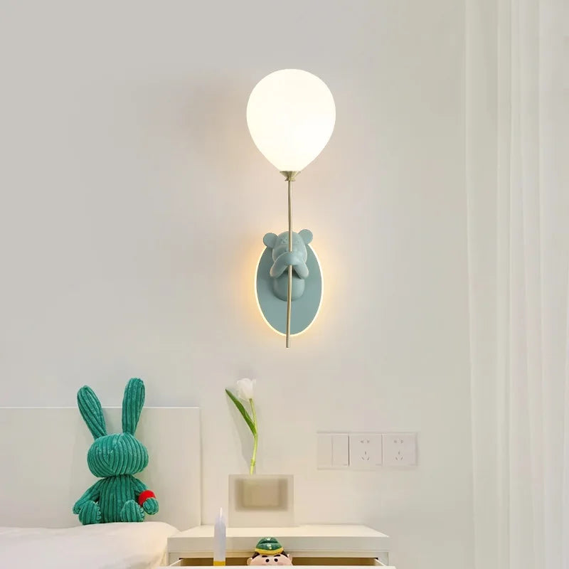 Cartoon Bear Balloon LED Wall Lamp for Children's Room