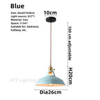 Vintage Pendant Ceiling Light for Home and Restaurant, Macaron Colors Hanging Lampshade