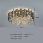 Modern Crystal Ceiling Lamp | Luxury Bedroom & Living Room Gold Light Fixtures